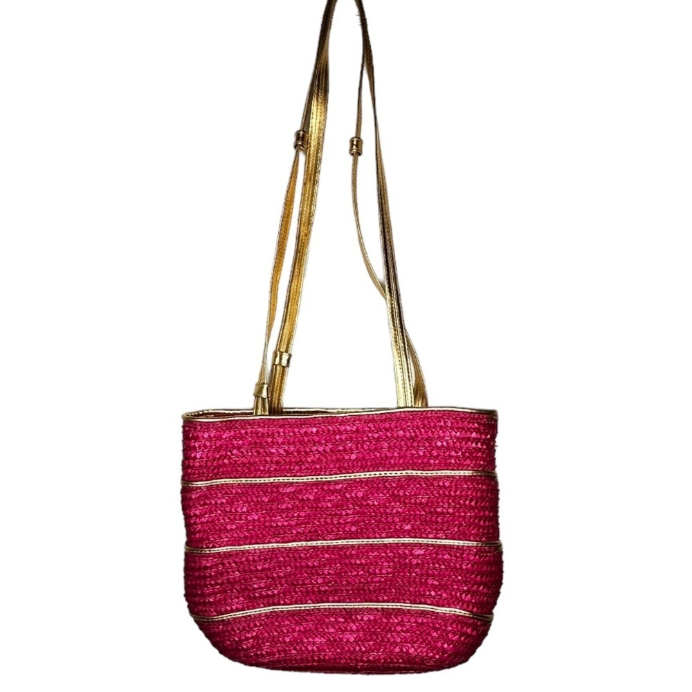 Vintage‎ Worthington Pink Straw Purse - Picture 4 of 6